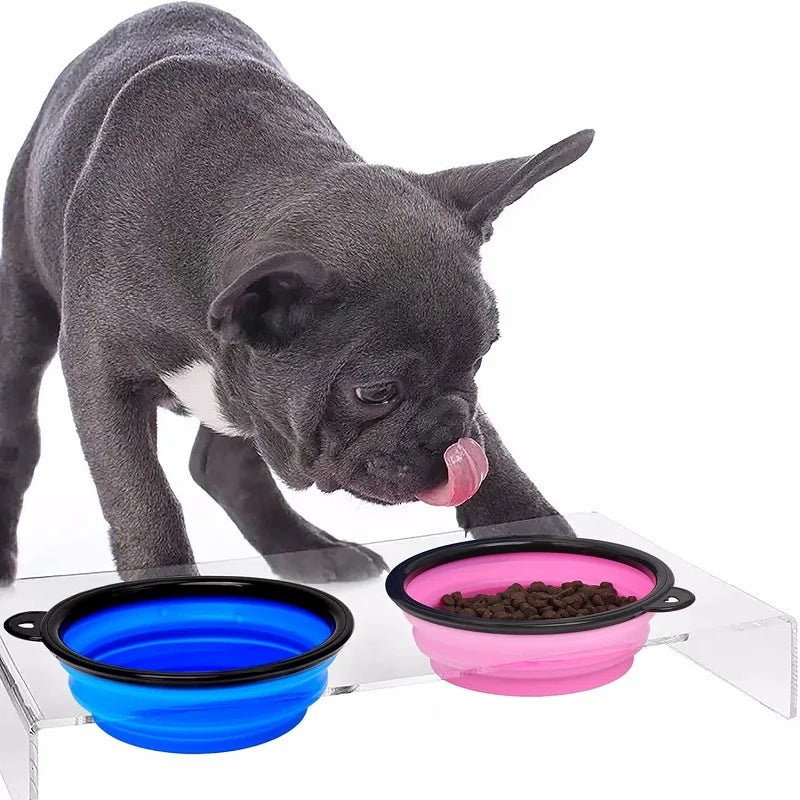 Portable Foldable Silicone Pet Bowl - Collapsible Dog Cat Feeder